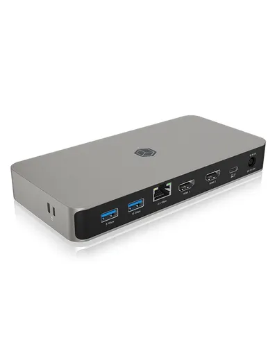 ICY BOX IB-DK2880-C41 Przewodowa USB4 Antracyt, Czarny