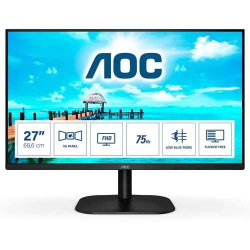 AOC 27B2DM monitor komputerowy 68,6 cm (27") 1920 x 1080 px Full HD Czarny