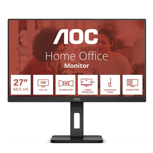 AOC E3 27E3QAF monitor komputerowy 68,6 cm (27") 1920 x 1080 px Full HD LED Czarny