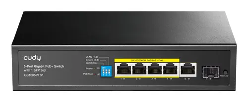 Cudy GS1005PTS1 przełącznik sieciowy Nie zarządzany Gigabit Ethernet (10/100/1000) Obsługa PoE Czarny