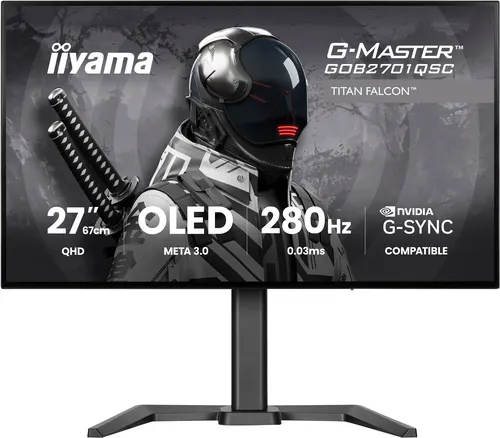 iiyama G-MASTER GOB2701QSC-B1 monitor komputerowy 68,6 cm (27") 2560 x 1440 px 2K Ultra HD OLED Czarny