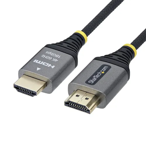 StarTech.com HDMI2-FLEX-4K60-50C kabel HDMI 0,5 m HDMI Typu A (Standard) Czarny, Srebrny