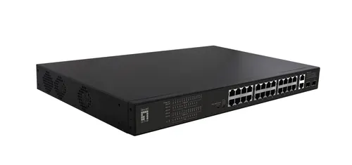 LevelOne FGP-2831 przełącznik sieciowy Nie zarządzany Fast Ethernet (10/100) Obsługa PoE 1U Czarny