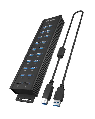ICY BOX IB-HUB1720-U3 USB 3.2 Gen 1 (3.1 Gen 1) Type-B Czarny