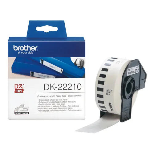 Brother DK-22210 taśmy do etykietowania Czarny na białym