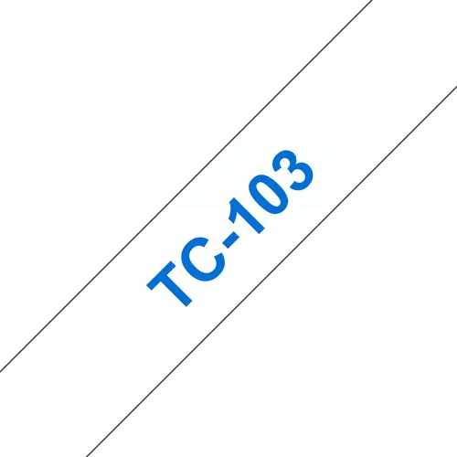 Brother TC-103 taśmy do etykietowania Niebieski na przezroczystym
