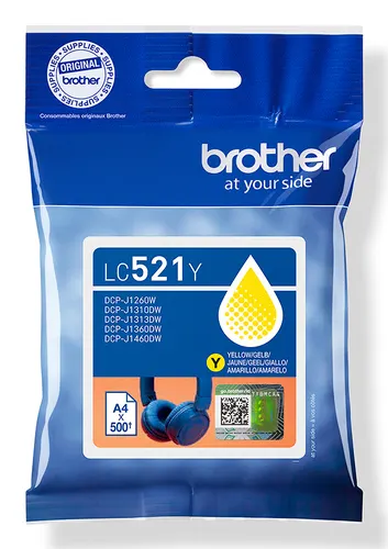 Brother LC521Y nabój z tuszem 1 szt. Oryginalny Żółty
