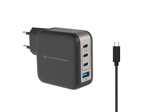 Conceptronic ALTHEA18B ładowarka do urządzeń przenośnych Uniwersalne Czarny Prąd przemienny Szybkie ładowanie Wewnętrzna