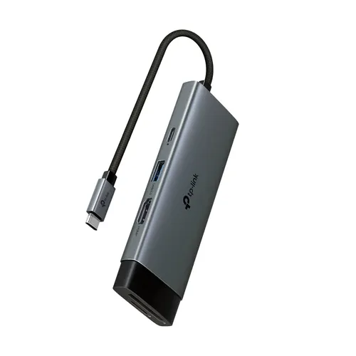 TP-Link UH7021C huby i koncentratory USB Type-C 5000 Mbit/s Aluminium, Czarny