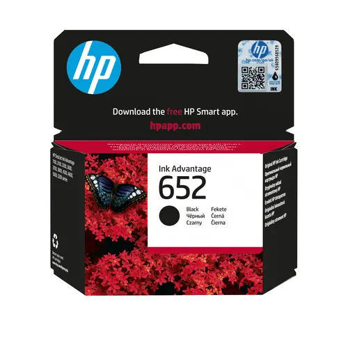 HP Oryginalny wkład atramentowy 652 Ink Advantage, czarny
