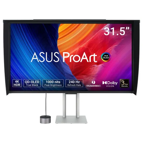 ASUS ProArt OLED PA32UCDMR-K monitor komputerowy 80 cm (31.5") 3840 x 2160 px 4K Ultra HD QD-OLED Czarny, Srebrny
