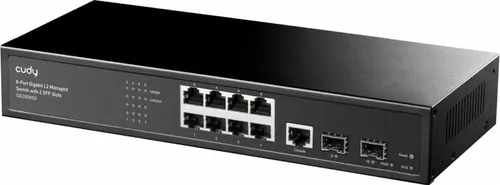 Cudy GS2008S2 przełącznik sieciowy Zarządzany L2 Gigabit Ethernet (10/100/1000) 1U Czarny