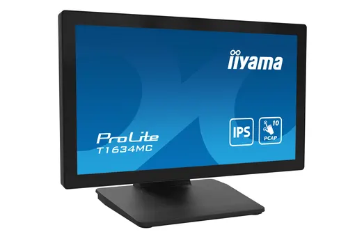 iiyama ProLite T1634MC-B1S monitor komputerowy 39,6 cm (15.6") 1920 x 1080 px Full HD LED Ekran dotykowy Czarny