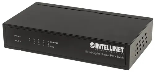 Intellinet 561228 przełącznik sieciowy Nie zarządzany Gigabit Ethernet (10/100/1000) Obsługa PoE Czarny