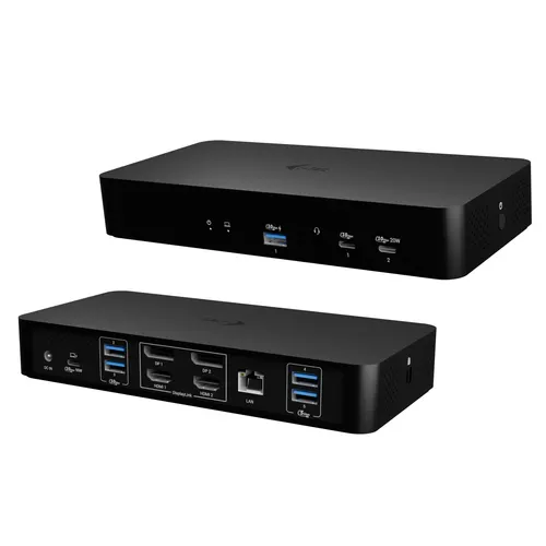 i-tec CAINTGDUAL4KDOCPD stacja dokująca Przewodowa USB 3.2 Gen 1 (3.1 Gen 1) Type-C Czarny