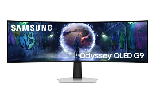 Samsung G93SD monitor komputerowy 124,5 cm (49") 5120 x 1440 px Dual QHD OLED Srebrny