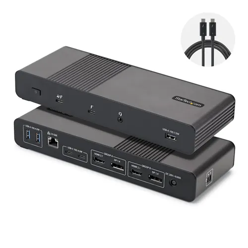 StarTech.com 206UE-TB5USB4DOCK stacja dokująca Przewodowa Thunderbolt 5 Czarny, Szary