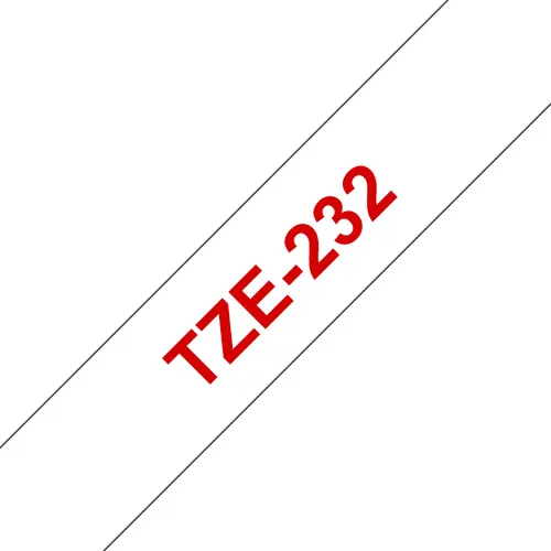 Brother TZE-232 taśmy do etykietowania Czerwony na białym