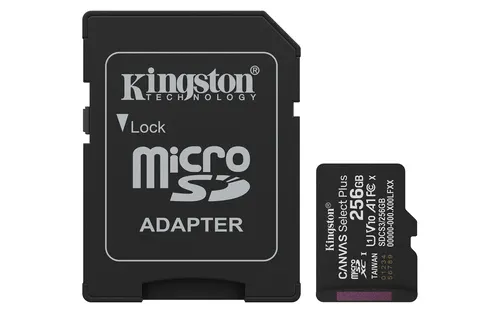 Kingston Technology 256GB microSDXC Canvas Select Plus Gen3 150MB/s A1 (W zestawie adapter SD)