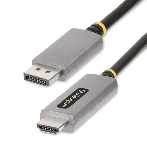 StarTech.com 133DISPLAYPORTHDMI21 adapter kablowy 2 m DisplayPort HDMI Czarny, Srebrny