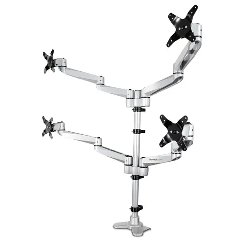 StarTech.com ARMQUADPS uchwyt / stojak do monitorów 68,6 cm (27") Biurko Srebrny