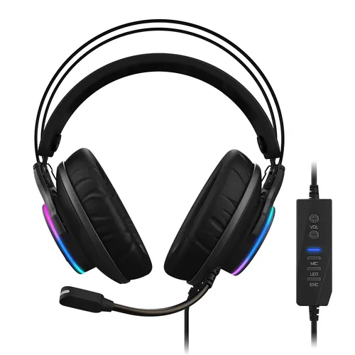 GIGABYTE AORUS H1 słuchawki/zestaw słuchawkowy Przewodowa Opaska na głowę Gaming USB Typu-A Czarny