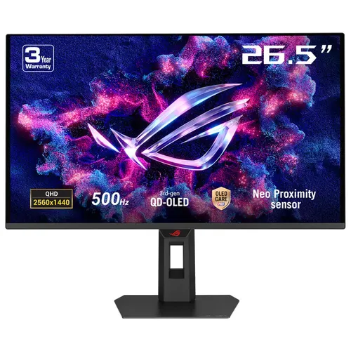 ASUS ROG Strix OLED XG27AQDPG monitor komputerowy 67,3 cm (26.5") 2560 x 1440 px Wide Quad HD QD-OLED Czarny