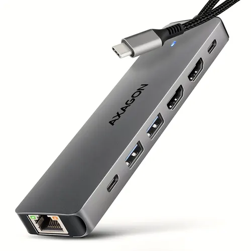 Axagon HMC-7HX2 stacja dokująca Przewodowa USB 3.2 Gen 1 (3.1 Gen 1) Type-C Szary