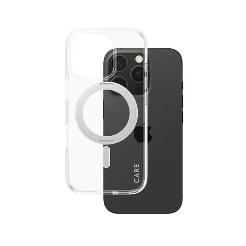 PanzerGlass CARE™ by ® Case Transparent w. Silver Kickstand & MagSafe iPhone 16 Pro pokrowiec na telefon komórkowy Przezroczysty