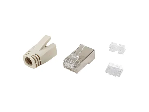 Equip 121182 wtyczka RJ-45 Stal nierdzewna, Przezroczysty, Biały