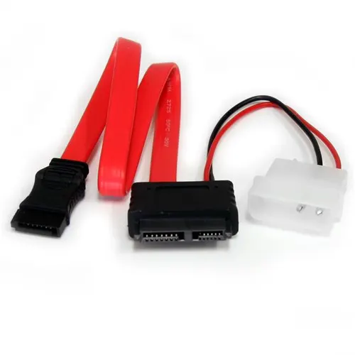 StarTech.com SLSATAF12 kabel SATA 0,304 m SATA 13-pin SATA 7-pin + Molex (4-pin) Czerwony