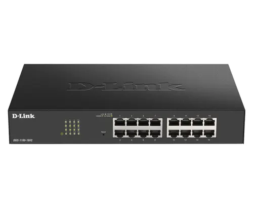 D-Link DGS-1100-16V2 przełącznik sieciowy Zarządzany L2 Gigabit Ethernet (10/100/1000) Czarny