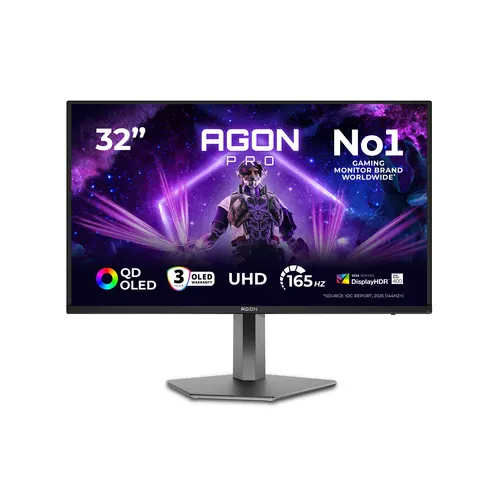AOC AGON PRO AG326UD monitor komputerowy 80 cm (31.5") 3840 x 2160 px 4K Ultra HD QD-OLED Czarny
