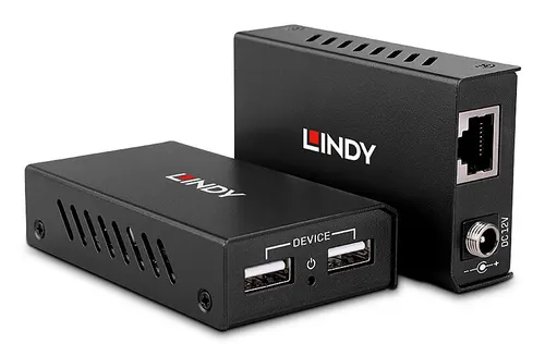 Lindy 43408 przedłużacz AV Nadajnik i odbiornik AV Czarny