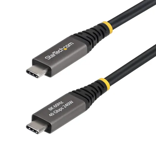 StarTech.com CC2M40GUSB4GEN3 kabel USB USB4 Gen 3x2 2 m USB C 40 Gbit/s 240 W Czarny