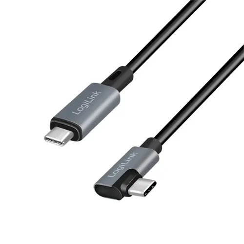 LogiLink CU0183 kabel USB USB 2.0 2 m USB C 0,48 Gbit/s 100 W Czarny, Srebrny