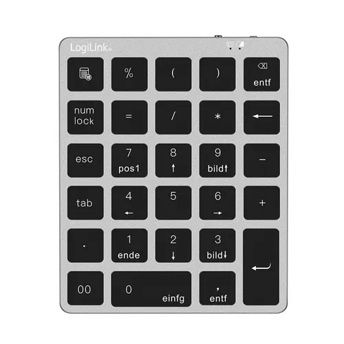 LogiLink ID0212 klawiatura numeryczna Laptop/PC Bluetooth Szary