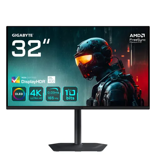 GIGABYTE MO32U monitor komputerowy 80 cm (31.5") 3840 x 2160 px 4K Ultra HD OLED Czarny