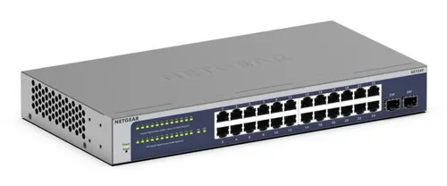 NETGEAR GS724T Zarządzany L2+/L3 Gigabit Ethernet (10/100/1000) 1U Niebieski, Szary