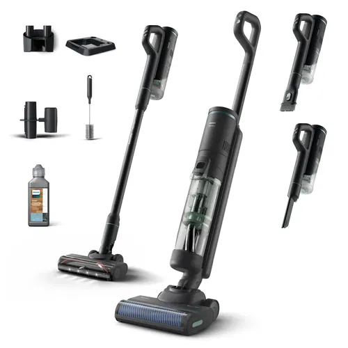 Philips 7000 series XW7263/11 okurzacz na kiju/szczotka elektryczna Odkurzacz stojący 2 w 1 Bateria Suchy i Mokry Bez worka 0,45 l 160 W Czarny