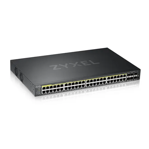 Zyxel GS2220-50HP-EU0101F przełącznik sieciowy Zarządzany L2 Gigabit Ethernet (10/100/1000) Obsługa PoE Czarny