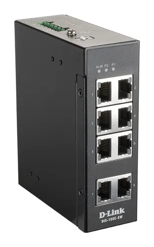 D-Link DIS-100E-8W przełącznik sieciowy Nie zarządzany L2 Fast Ethernet (10/100) Czarny