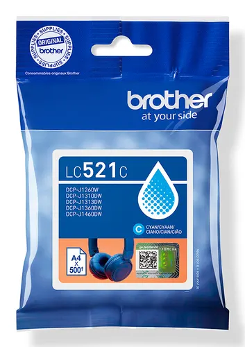 Brother LC521C nabój z tuszem 1 szt. Oryginalny Cyjan