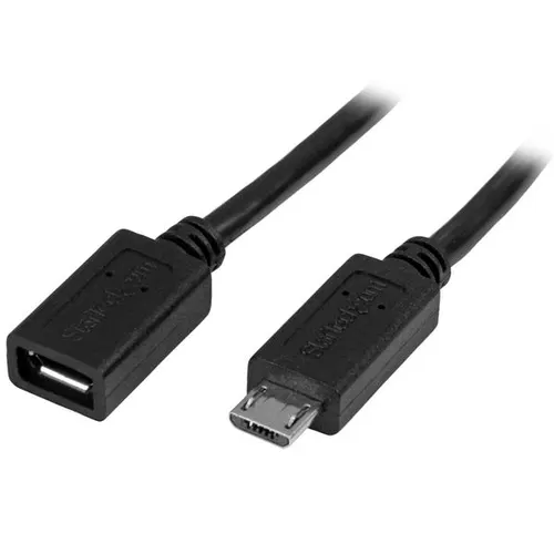 StarTech.com USBUBEXT50CM kabel USB USB 2.0 0,5 m Micro-USB B 0,48 Gbit/s Czarny