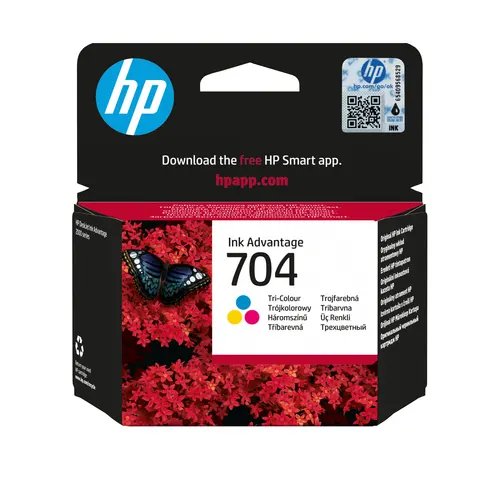 HP 704 oryginalny wkład atramentowy trójkolorowy, trójkolorowy (200 stron)