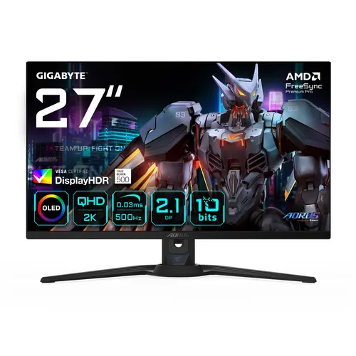 GIGABYTE AORUS FO27Q5P monitor komputerowy 68,6 cm (27") 2560 x 1440 px Quad HD QD-OLED Czarny