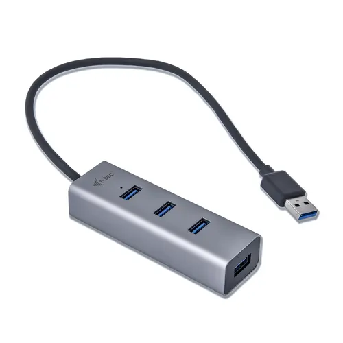 i-tec Metal U3HUBMETAL403 huby i koncentratory USB 3.2 Gen 1 (3.1 Gen 1) Type-A 5000 Mbit/s Szary