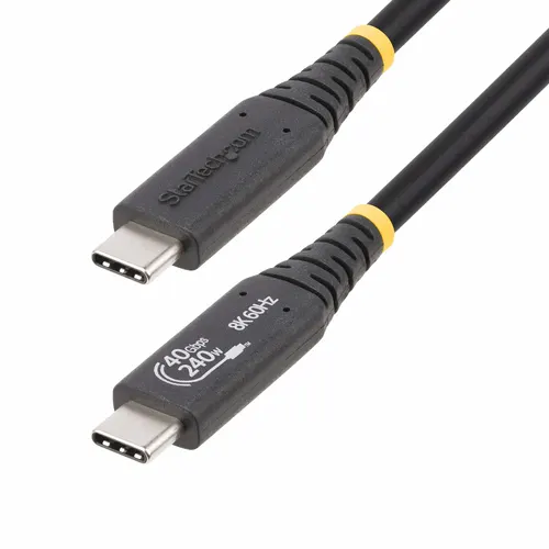 StarTech.com 1M-40G-USB4-CABLE kabel USB USB4 Gen 3x2 USB C 40 Gbit/s 240 W Czarny