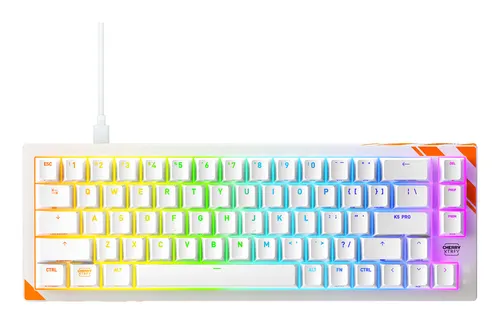 CHERRY K5 PRO TMR COMPACT klawiatura Gaming USB QWERTY US English Pomarańczowy, Biały
