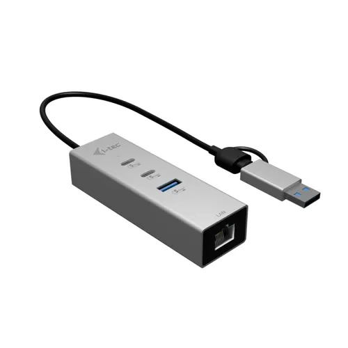i-tec CAMETALG325HUB huby i koncentratory USB 3.2 Gen 1 (3.1 Gen 1) Type-A + Type-C 5 Mbit/s Srebrny